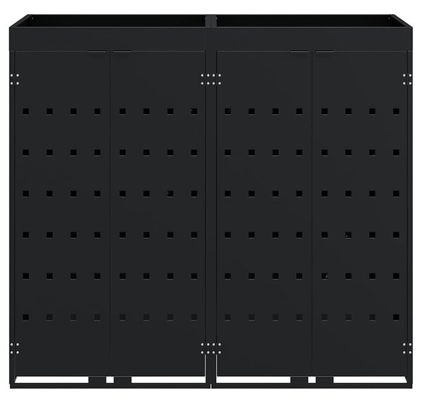 Úložný box na 2 popelnice Černá 136 x 77,5 x 121,5 cm 3394738
