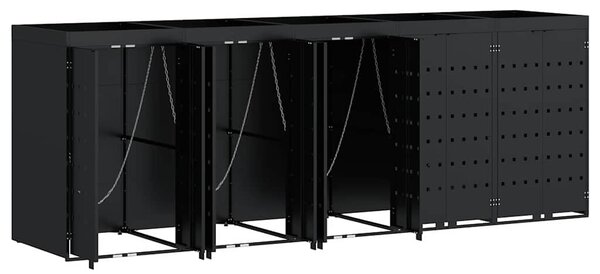 Úložný box na 5 popelnic Černá 340 x 77,5 x 121,5 cm 3394741