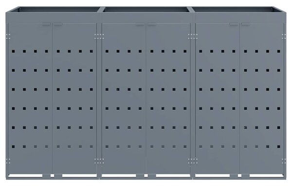 Úložný box na 3 popelnice Světle šedá 204 x 77,5 x 121,5 cm 3394749