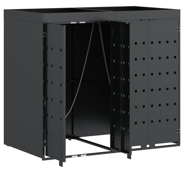 Úložný box na 2 popelnice Antracit 136 x 77,5 x 121,5 cm 3394743