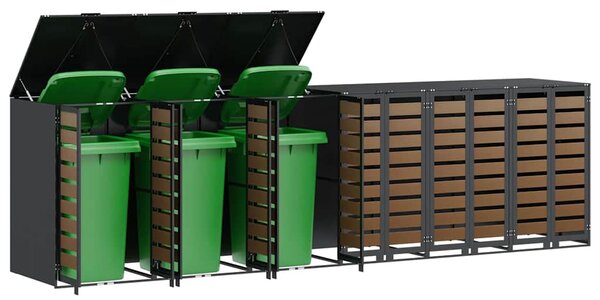 Úložný box na 3 popelnice Ocel Antracit 3394772