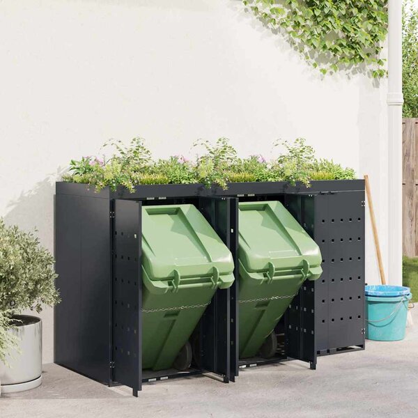 Úložný box na 3 popelnice Antracit 204 x 77,5 x 121,5 cm 3394744