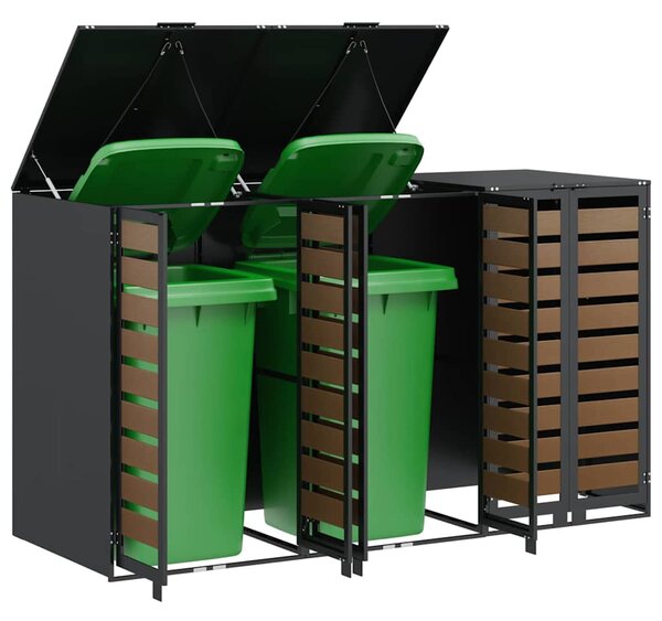 Úložný box na 3 popelnice Ocel Antracit 3394769