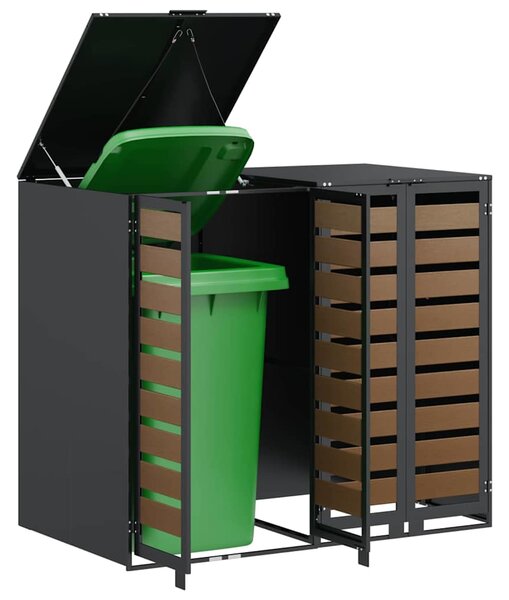 Úložný box na 3 popelnice Ocel Antracit 3394768