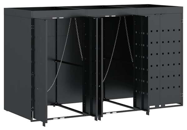 Úložný box na 3 popelnice Antracit 204 x 77,5 x 121,5 cm 3394744