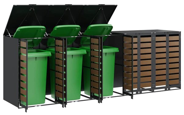 Úložný box na 3 popelnice Ocel Antracit 3394771