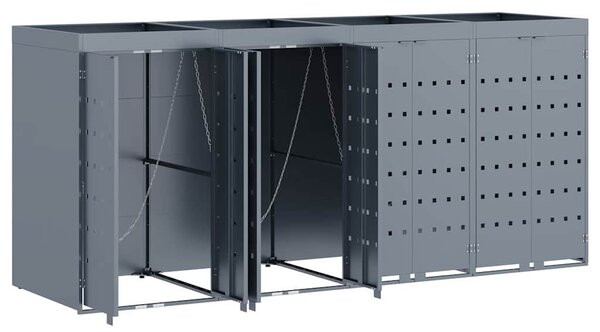 Úložný box na 4 popelnice Světle šedá 272 x 77,5 x 121,5 cm 3394750