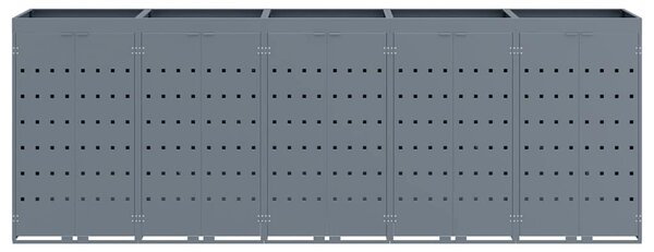 Úložný box na 5 popelnic Světle šedá 340 x 77,5 x 121,5 cm 3394751