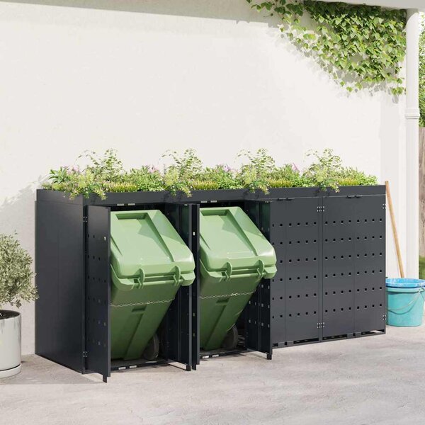 Úložný box na 4 popelnice Antracit 272 x 77,5 x 121,5 cm 3394745