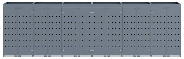 Úložný box na 6 popelnic Světle šedá 408 x 77,5 x 121,5 cm 3394752