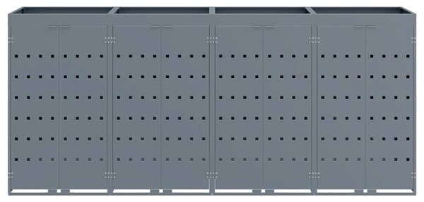 Úložný box na 4 popelnice Světle šedá 272 x 77,5 x 121,5 cm 3394750