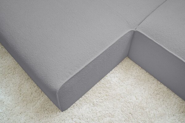 -25 % Dny MOMENTI– Bobochic Paris Světle šedá bouclé rohová pohovka Megeve 250 cm, levá