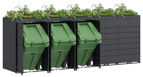 Úložný box na 5 popelnic Antracit 340 x 77,5 x 121,5 cm 3394746