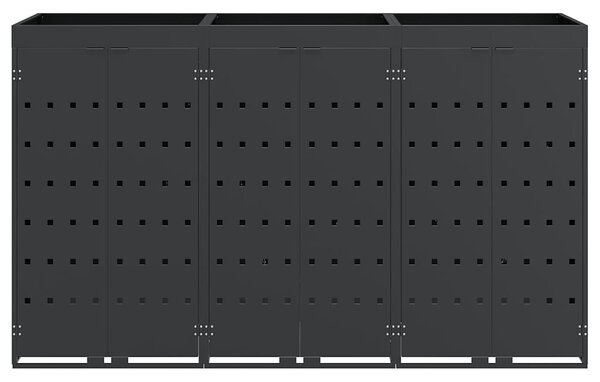 Úložný box na 3 popelnice Antracit 204 x 77,5 x 121,5 cm 3394744