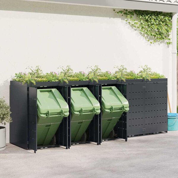 Úložný box na 5 popelnic Antracit 340 x 77,5 x 121,5 cm 3394746