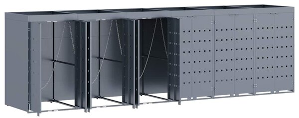 Úložný box na 6 popelnic Světle šedá 408 x 77,5 x 121,5 cm 3394752