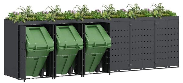 Úložný box na 6 popelnic Antracit 408 x 77,5 x 121,5 cm 3394747