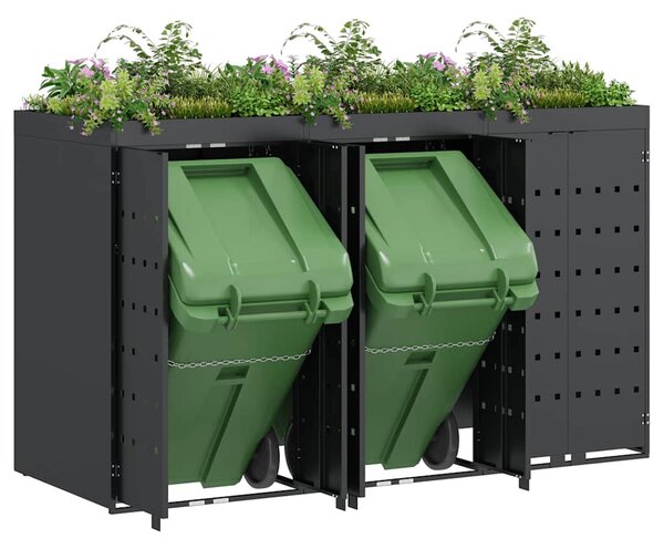 Úložný box na 3 popelnice Antracit 204 x 77,5 x 121,5 cm 3394744