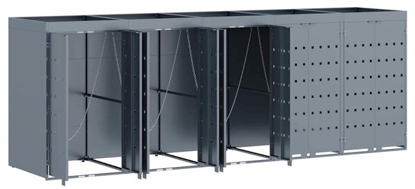 Úložný box na 5 popelnic Světle šedá 340 x 77,5 x 121,5 cm 3394751