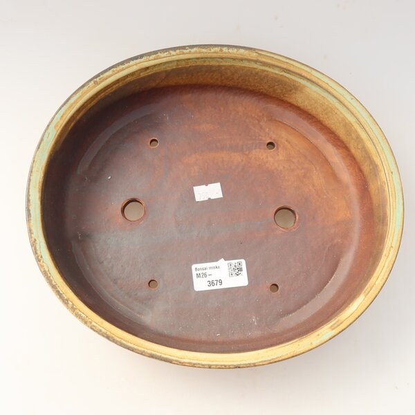 E-bonsai Keramická bonsai miska 26 x 24 x 6 cm zelená