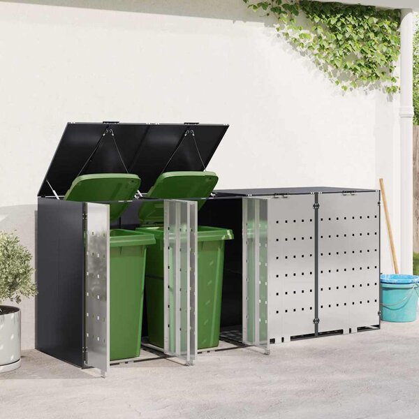 Úložný box na 3 popelnice Nerezová ocel Antracit 3394780