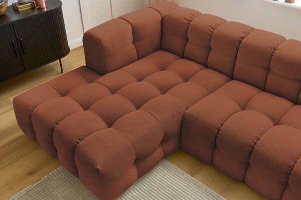 -25 % Dny MOMENTI– Bobochic Paris Terakotově oranžová rohová pohovka Cloud 288 cm, levá