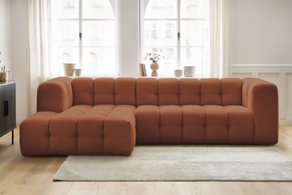 -25 % Dny MOMENTI– Bobochic Paris Terakotově oranžová rohová pohovka Cloud 288 cm, levá