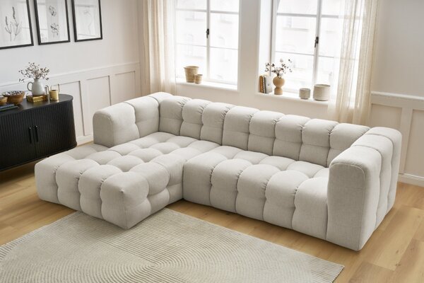-25 % Dny MOMENTI– Bobochic Paris Béžová rohová pohovka Cloud 288 cm, levá