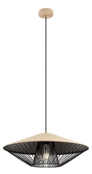 Redo 01-3011 - Lustr na lanku GRILL 1xE27/42W/230V pr. 49,5 cm černá/béžová