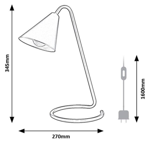 Rabalux Monty stolní lampa 1x40 W bílá 3089