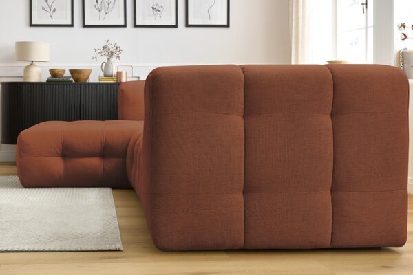 -25 % Dny MOMENTI– Bobochic Paris Terakotově oranžová rohová pohovka Cloud 288 cm, levá