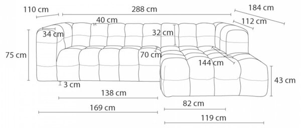 -25 % Dny MOMENTI– Bobochic Paris Zelená rohová pohovka Cloud 288 cm, levá