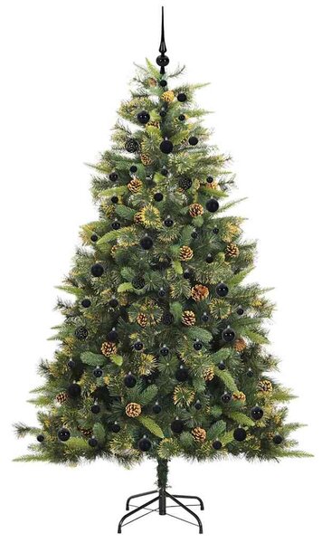 Umělý sklopný vánoční stromeček s kužely Zelená 210 cm 3395099