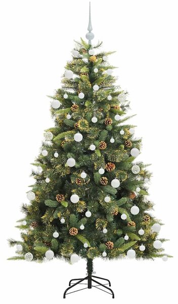 Umělý sklopný vánoční stromeček s kužely Zelená 180 cm 3395092