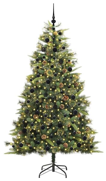 Umělý sklopný vánoční stromeček s kužely Zelená 210 cm 3395099