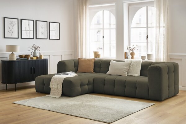 -25 % Dny MOMENTI– Bobochic Paris Zelená rohová pohovka Cloud 288 cm, levá