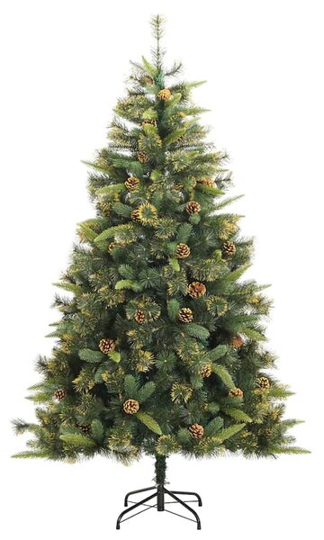 Umělý sklopný vánoční stromeček s kužely Zelená 210 cm 3395099