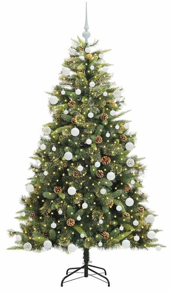 Umělý sklopný vánoční stromeček s kužely Zelená 180 cm 3395092