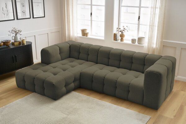 -25 % Dny MOMENTI– Bobochic Paris Zelená rohová pohovka Cloud 288 cm, levá