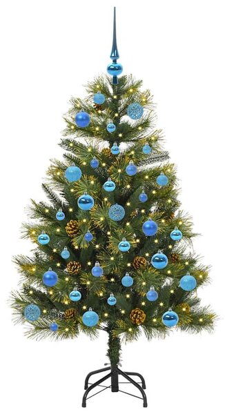 Umělý sklopný vánoční stromeček s kužely Zelená 150 cm 3395087