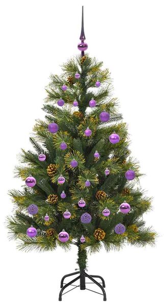 Umělý sklopný vánoční stromeček s kužely Zelená 150 cm 3395086