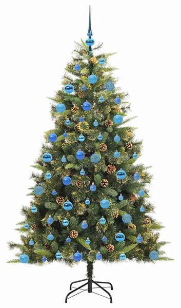 Umělý sklopný vánoční stromeček s kužely Zelená 180 cm 3395096