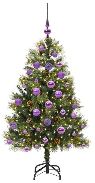 Umělý sklopný vánoční stromeček s kužely Zelená 120 cm 3395077