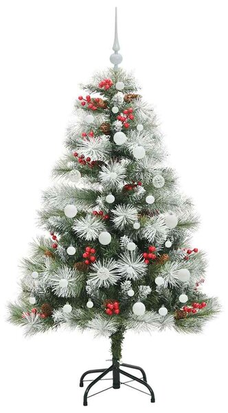 Umělý vánoční stromeček Zelená a bílá 150 cm PVC, kov a plast 3395173