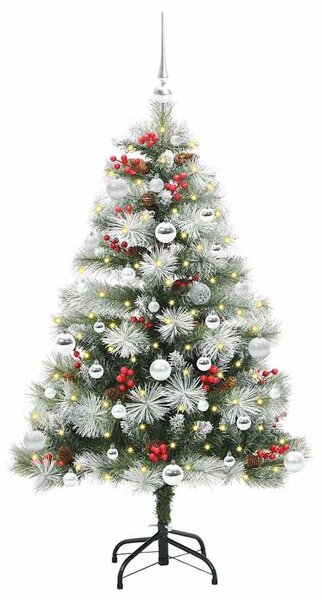 Umělý vánoční stromeček Zelená a bílá 150 cm PVC, kov a plast 3395175