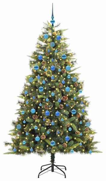Umělý sklopný vánoční stromeček s kužely Zelená 210 cm 3395105