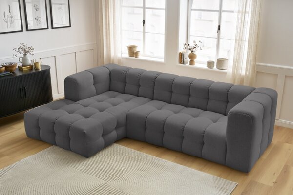 -25 % Dny MOMENTI– Bobochic Paris Tmavě šedá rohová pohovka Cloud 288 cm, levá