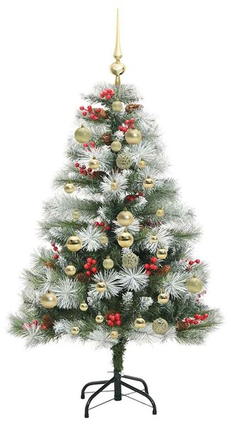 Umělý vánoční stromeček Zelená a bílá 150 cm PVC, kov a plast 3395174