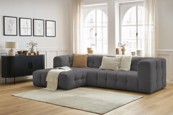 -25 % Dny MOMENTI– Bobochic Paris Tmavě šedá rohová pohovka Cloud 288 cm, levá