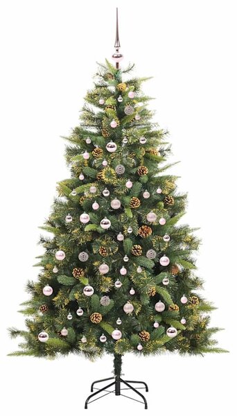 Umělý sklopný vánoční stromeček s kužely Zelená 210 cm 3395100